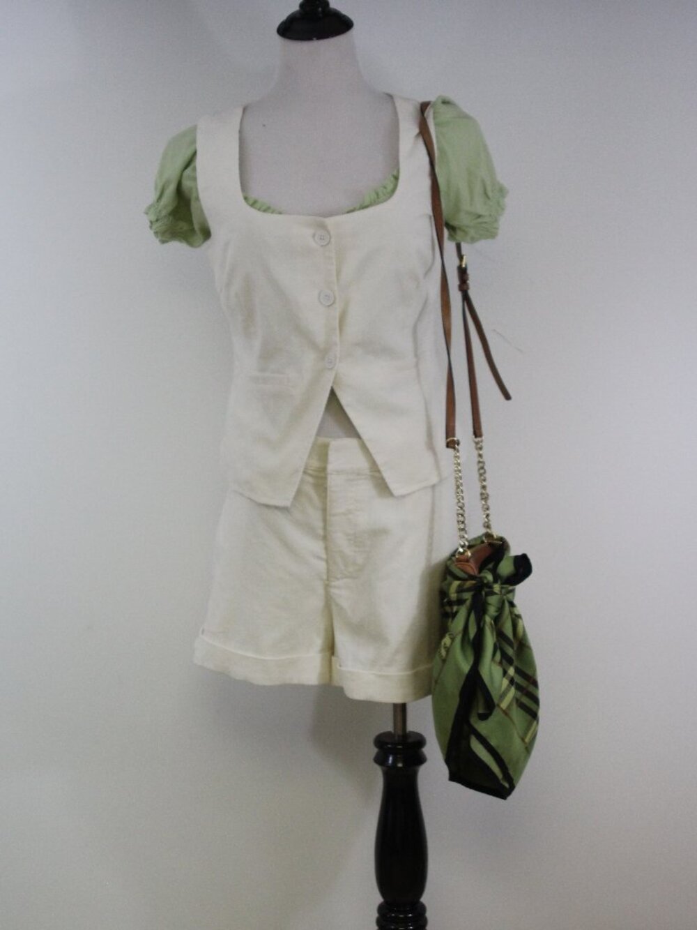 Pant Store Ivory Vest Shorts‎ Set Cottagecore Coastal Summer Coord set